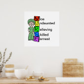 Vrouw chirurgische NURSE Acronymn Poster aanpassen (Keuken)