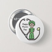 Vrouw chirurgische verpleegkundige Button past hem (Voorkant /achterkant)