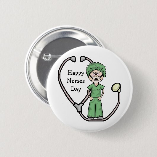 Vrouw chirurgische verpleegkundige Button past hem (Voorkant /achterkant)