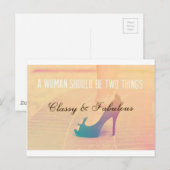 Vrouw Citaat - Classy & Fabulous Briefkaart (Voorkant / Achterkant)