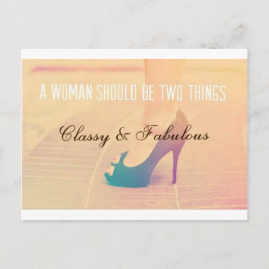 Vrouw Citaat - Classy & Fabulous Briefkaart (Voorkant)