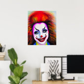 vrouw Clown AI Art Poster (Thuiskantoor)