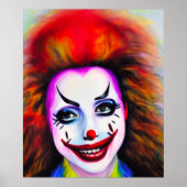  vrouw Clown AI Art Poster (Voorkant)
