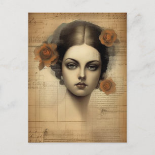  vrouw collage briefkaart