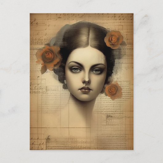  vrouw collage briefkaart (Voorkant)