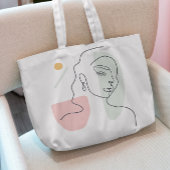 Vrouw Continuous Line Canvas tas