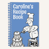 Vrouw Cook Decorating Cake Recipe Notitieboek (Voorkant)