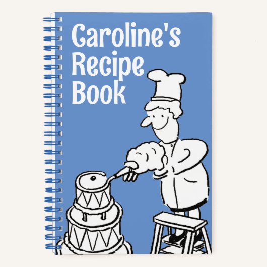 Vrouw Cook Decorating Cake Recipe Notitieboek (Voorkant)