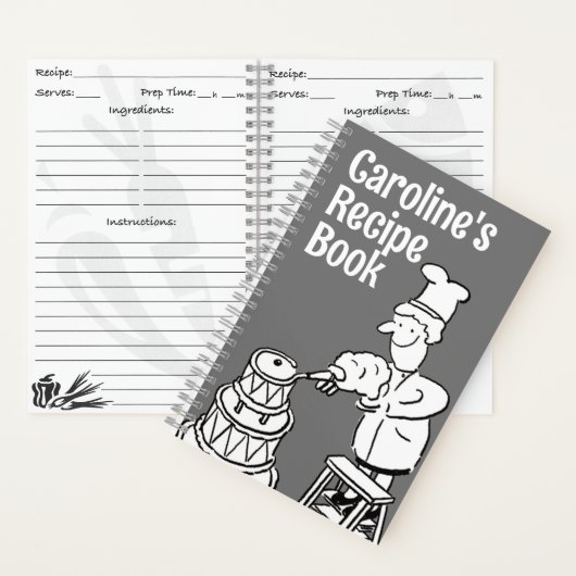Vrouw Cook Decorating Cake Recipe Notitieboek (Binnen)