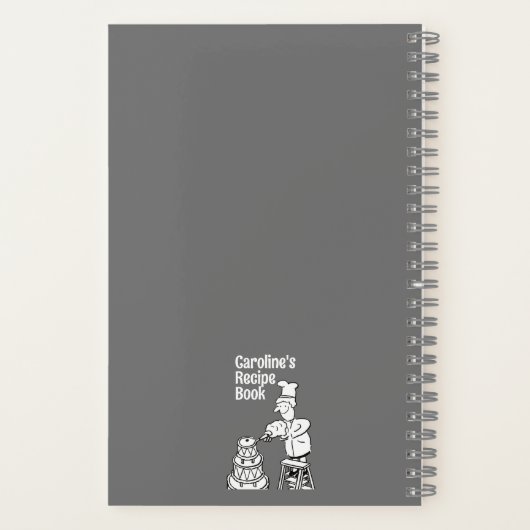 Vrouw Cook Decorating Cake Recipe Notitieboek (Achterkant)