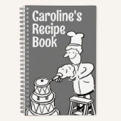 Vrouw Cook Decorating Cake Recipe Notitieboek (Voorkant)