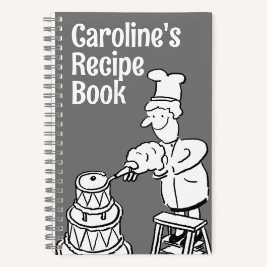 Vrouw Cook Decorating Cake Recipe Notitieboek (Voorkant)