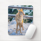 Vrouw Coyote jacht op sneeuw #Gift Mousepad Muismat (Met muis)