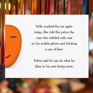 Vrouw Crashte Auto Vertelde Politie Grappige Humor Briefkaart