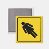 Vrouw Crossing Zone Magneet (Voorkant / Achterkant)