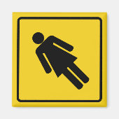 Vrouw Crossing Zone Magneet (Voorkant)