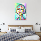 Vrouw Cubisme Kunststijl Canvasprint Canvas Afdruk (Insitu (Slaapkamer))