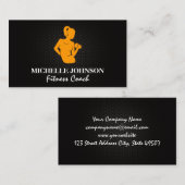 Vrouw Curling Gewicht | Carbon Metaal Visitekaartje (Voorkant / Achterkant)