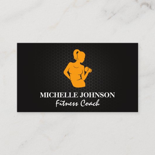 Vrouw Curling Gewicht | Carbon Metaal Visitekaartje (Voorkant)