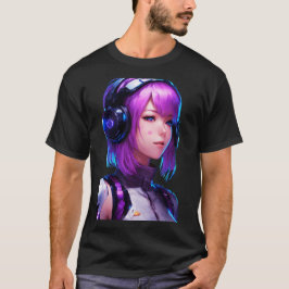 Vrouw Cyborg anime stijl T-shirt