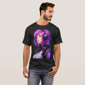 Vrouw Cyborg anime stijl T-shirt (Voorkant volledig)