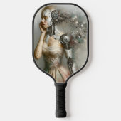 Vrouw Cyborg Vrouw AI Kunst Gepersonaliseerd Pickleball Paddle (Voorkant)