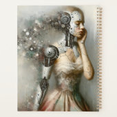 Vrouw Cyborg Vrouw AI Kunst Gepersonaliseerd Planner (Achterkant)