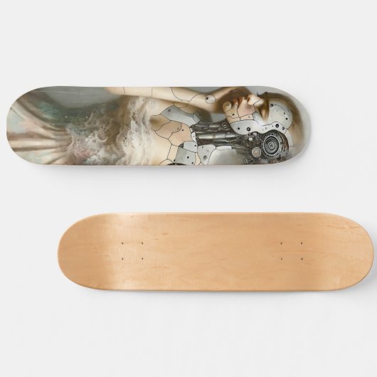 Vrouw Cyborg Vrouw AI Kunst Persoonlijk Skateboard (Horizontaal)