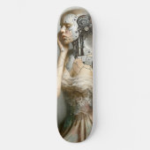 Vrouw Cyborg Vrouw AI Kunst Persoonlijk Skateboard (Voorkant)