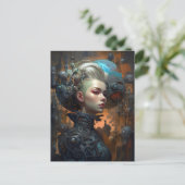 Vrouw Cyborg Woman Science Fiction Briefkaart (Staand voorkant)