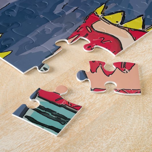 Vrouw, Dachshunds, Guitar Matisse styule Legpuzzel (Zijkant)