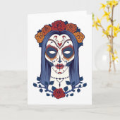 Vrouw Dag van de dood Kaart (Gele Bloem)