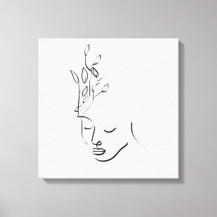 Vrouw Dame Gezicht Mode Model Canvas Afdruk