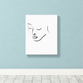 Vrouw Dame Gezicht Mode Model Kunst Canvas Afdruk (Insitu (Houten vloer))