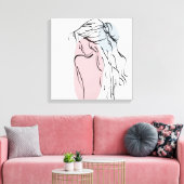 Vrouw Dame Meisje-tekening Canvas Afdruk (Insitu (Woonkamer))