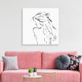 Vrouw Dame Meisje Tekening Canvas Afdruk (Insitu (Woonkamer))