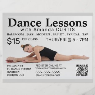 Vrouw Dancer, Dance Lesson Adverteren Flyer