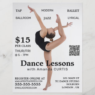 Vrouw Dancer, Dance Lesson Adverteren Flyer