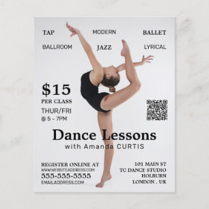 Vrouw Dancer, Dance Lesson Adverteren Flyer