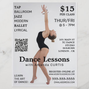 Vrouw Dancer, Dance Lesson Adverteren Flyer