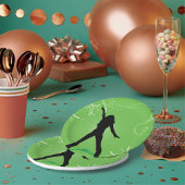 Vrouw Dancing Paper Borden Papieren Bordje