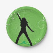 Vrouw Dancing Paper Borden Papieren Bordje (Voorkant)