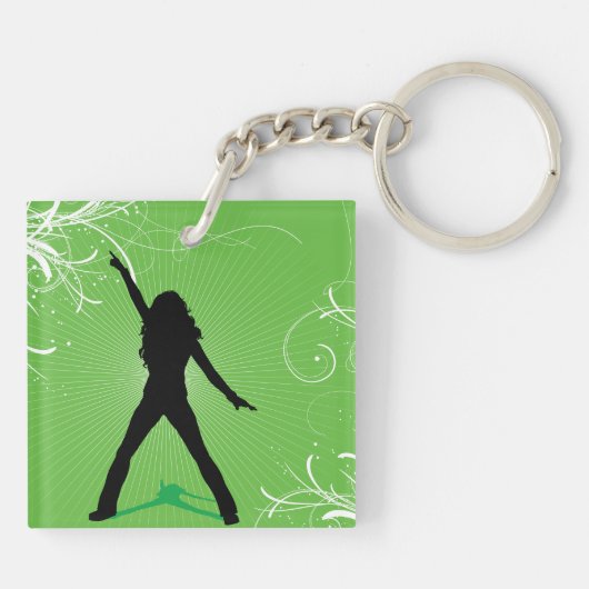 Vrouw Dancing Sleutelhanger (Achterkant)