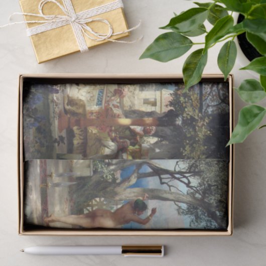 Vrouw dansen onder dolken tissuepapier (Geschenk)