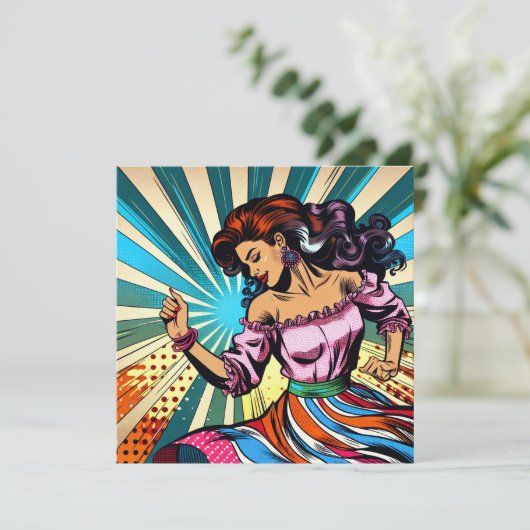 vrouw dansen salsa Pop kunst (Staand voorkant)