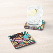  vrouw dansen salsa Pop kunst Bier Onderzetter (Rechterzijde)