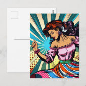 vrouw dansen salsa Pop kunst Briefkaart (Voorkant / Achterkant)