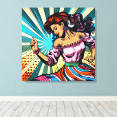 vrouw dansen salsa Pop kunst Canvas Afdruk (Insitu (Houten vloer))