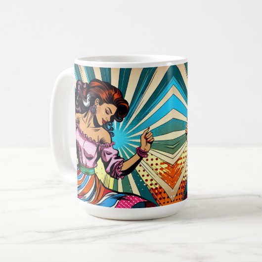 vrouw dansen salsa Pop kunst Koffiemok (Voorkant links)