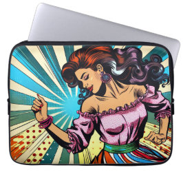vrouw dansen salsa Pop kunst Laptop Sleeve